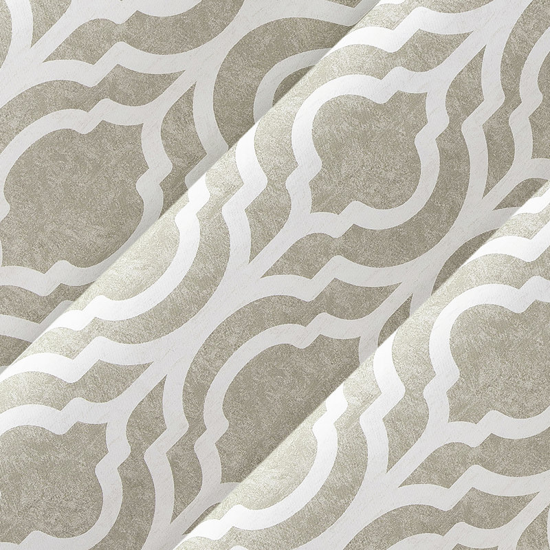 Taupe Trellis Print Blackout Grommet Curtain Panel, 40" x 84"
