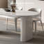 Modern White Oval Marble Dining Table Set-102533565