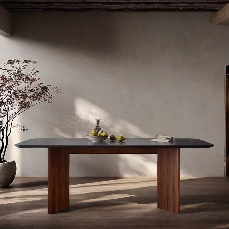 Table de salle à manger Sergia, Noir, H 29,5 po x L 62,9 po x l 31,4 po