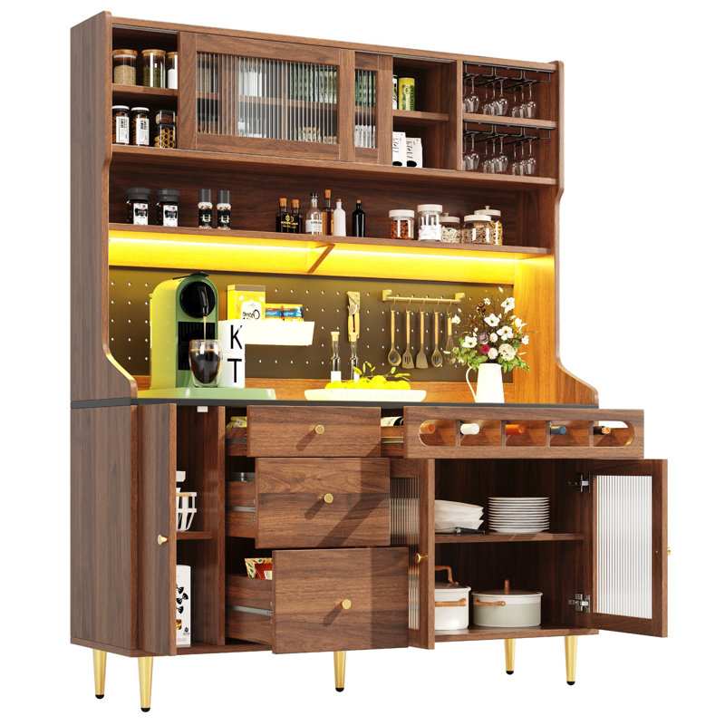 171 cm H Glass Kitchen Pantry