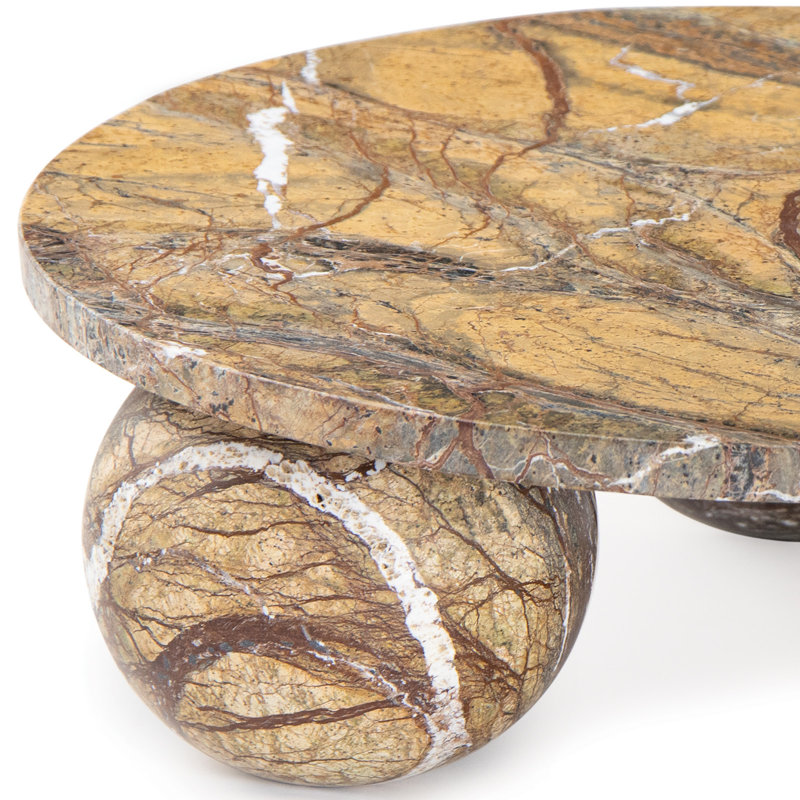 Marlow Marble Plate Large (Brown), 3.75" H x 12" W x 12" D