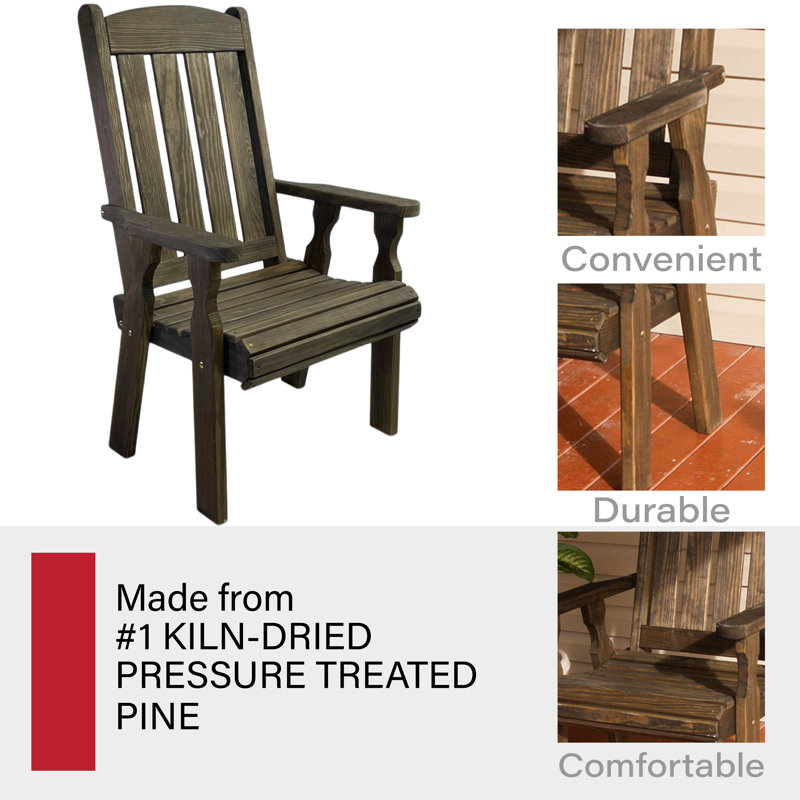 Chaise de patio robuste à dossier haut 600 lb, Noyer foncé