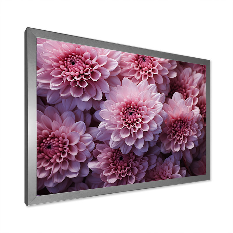Joyeuse sérénité mamans mauves sur toile, Cadre simple argenté, H 16 po x l 32 po x P 1 po