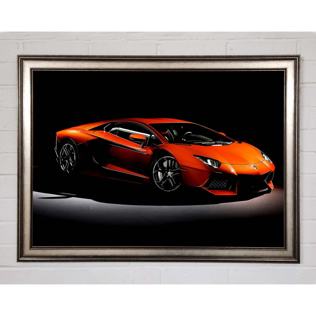 Lamborghini Aventador Orange - Einzelner Bilderrahmen Kunstdrucke