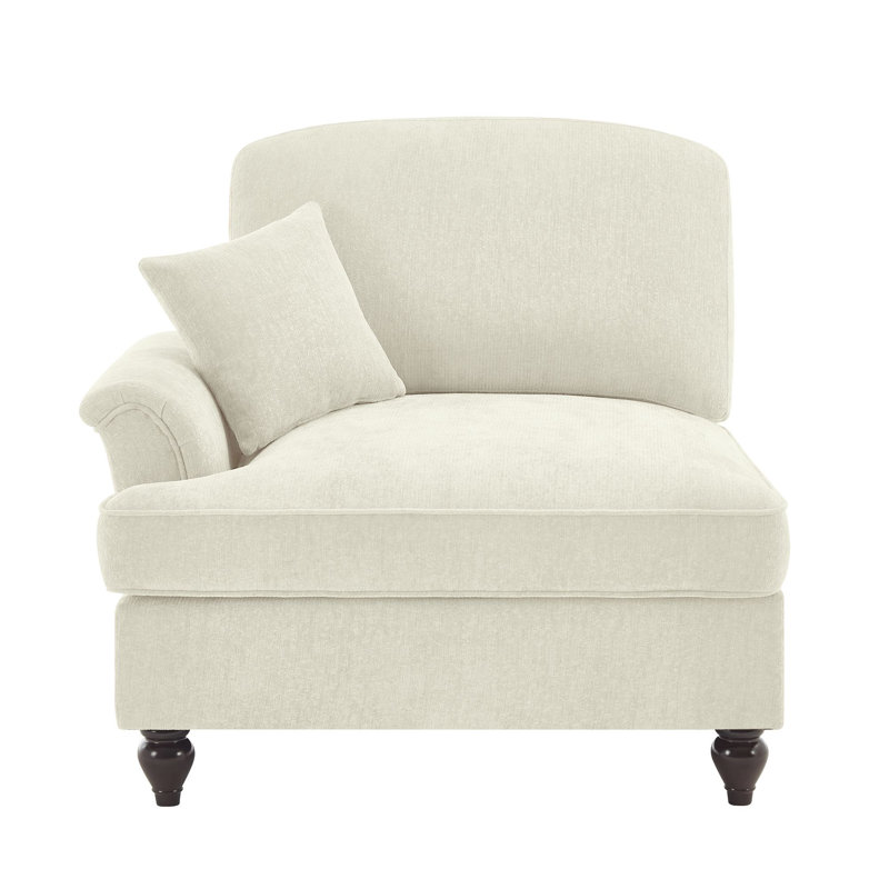 Sofa LSF Chenille W/1 Pillow -Beige White, Beige/White