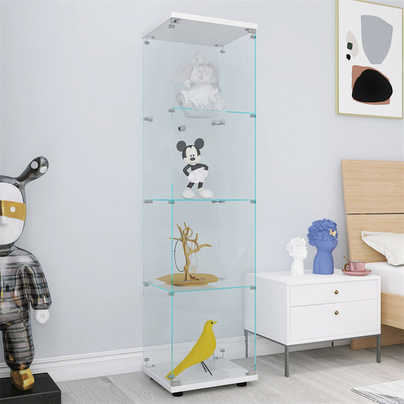 Vitrine en verre avec 4 portes et 4 tablettes