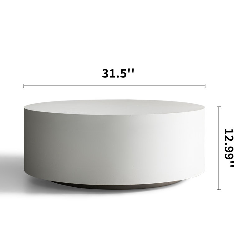 31.5" Concrete Round Coffee Table