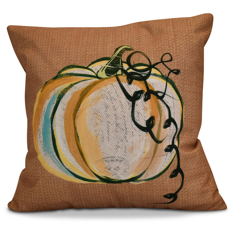 Housse et housse de coussin Flip for Fall Pumpkin Fest, H 18 po x l 18 po x P 2 po, Brun