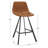 Diannie Upholstered Faux Leather Counter Stool with Iron Frame-1894724746