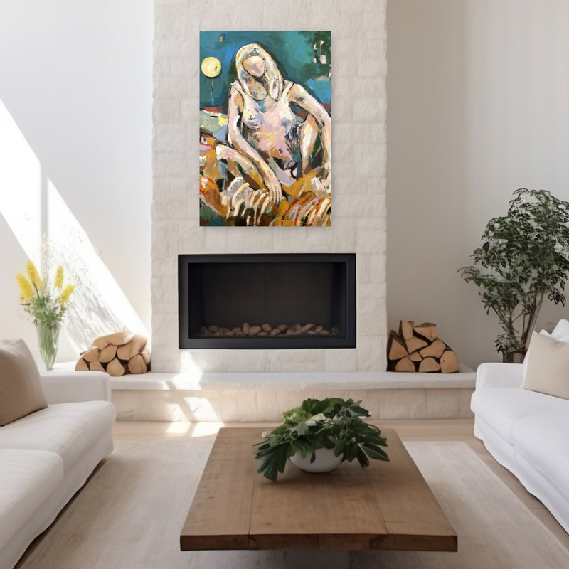 Art contemporain contemporain abstrait, H 48 po x l 32 po