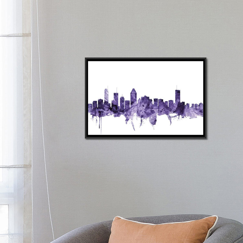 « montréal, canada horizon » par michael tompsett, impression sur toile tendue, H 18 po x l 26 po x P 1,5 po, Pas de tapis