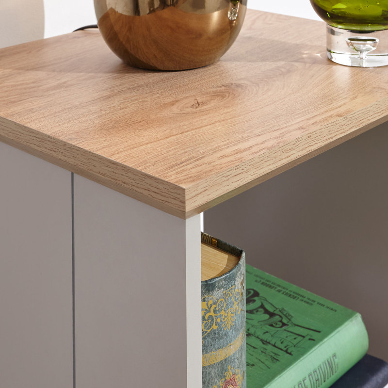 Brielle Floor Shelf End Table, Grey