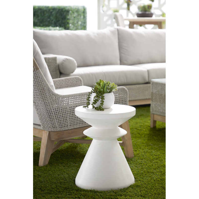 Meyerson Concrete Top End Table, Ivory Concrete