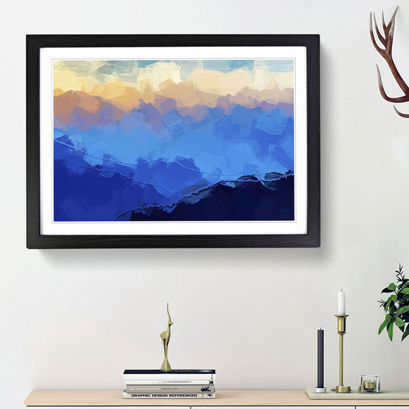 Mist over the Mountains - Picture Frame Graphic Art Print, 27cm H x 36cm W x 2cm D, Black Framed