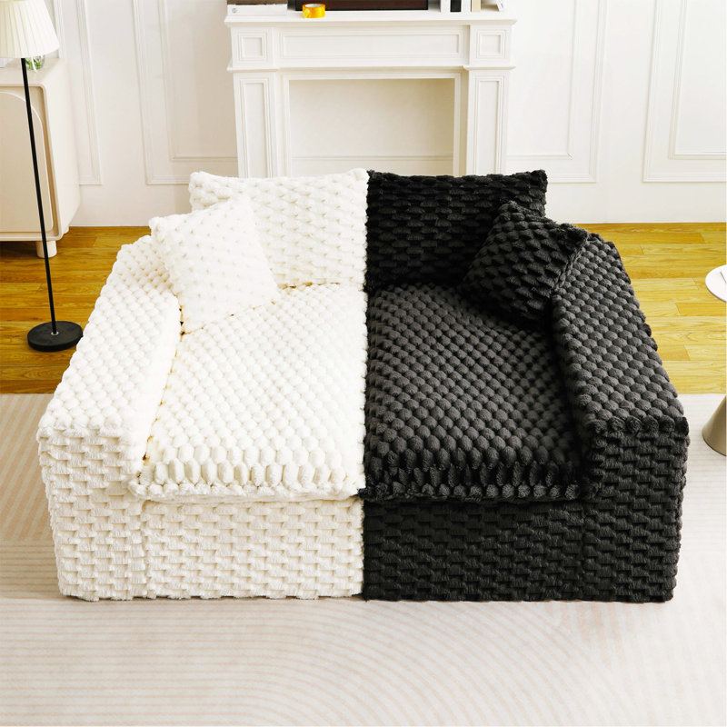 Canapé de luxe en velours multifonctionnel - disposable en une rangée, côte à côte ou face à face, mobilier de salon élégant pour une décoration douillette