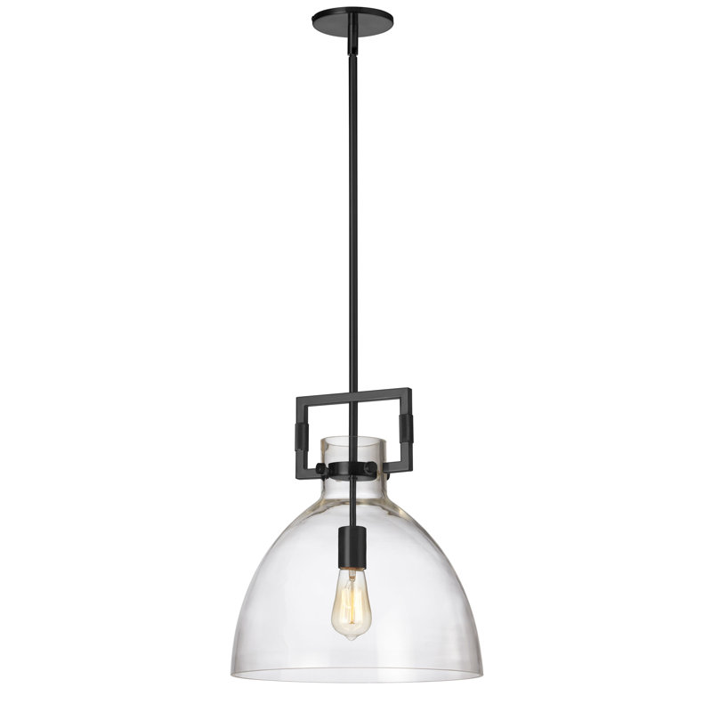 Luminaire suspendu conique 1 lumière Arwood, Noir mat