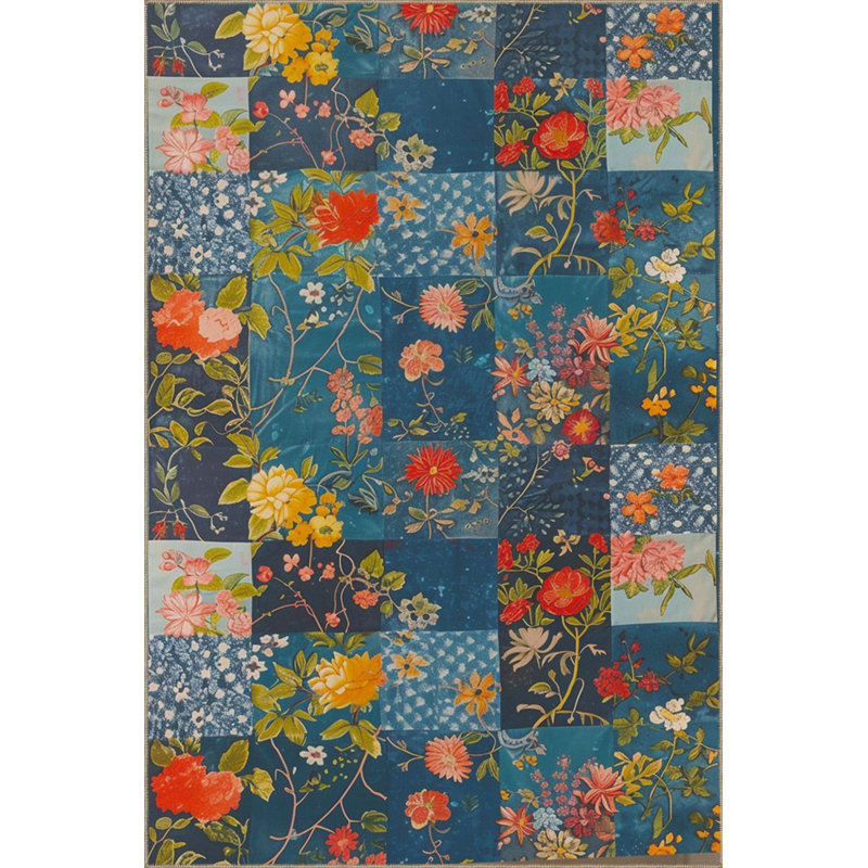 Tapis tissé à motif géométrique à motif floral et lavable, Tapis de couloir 2 pi 6 po x 6 pi 7 po