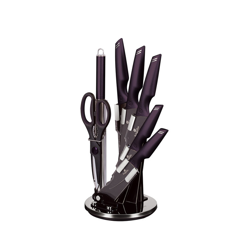 Ensemble de couteaux de cuisine 8 pièces avec bloc Berlinger Haus, Mauve