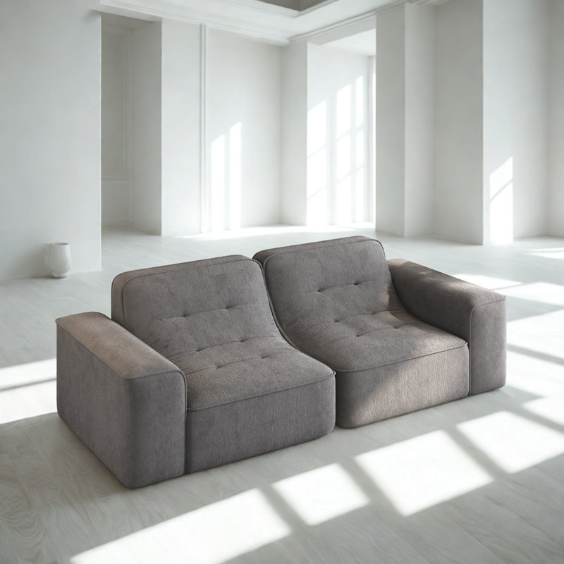 83.6" Modular Sectional 3-Seater Sofa With Tufted Design,Modern Sparkling Chenille Sofa,Deep Seat Couch For Living Room,Apartment, Office,Studio