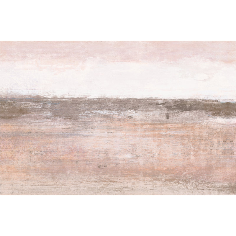 Rosé et gris - peinture sur toile tendue, H 20 po x l 30 po, Non, Toile encadrée noire