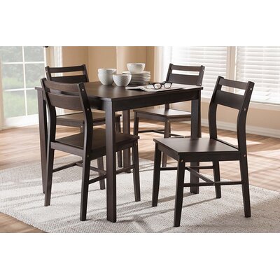 Middelburg 5 - Piece Rubber Solid Wood Dining Set -  Red Barrel StudioÂ®, 123D61865B04454E80D9AB5A9B0401C2