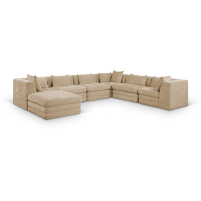 Stellar Chenille Fabric Upholstered Modular Sectional