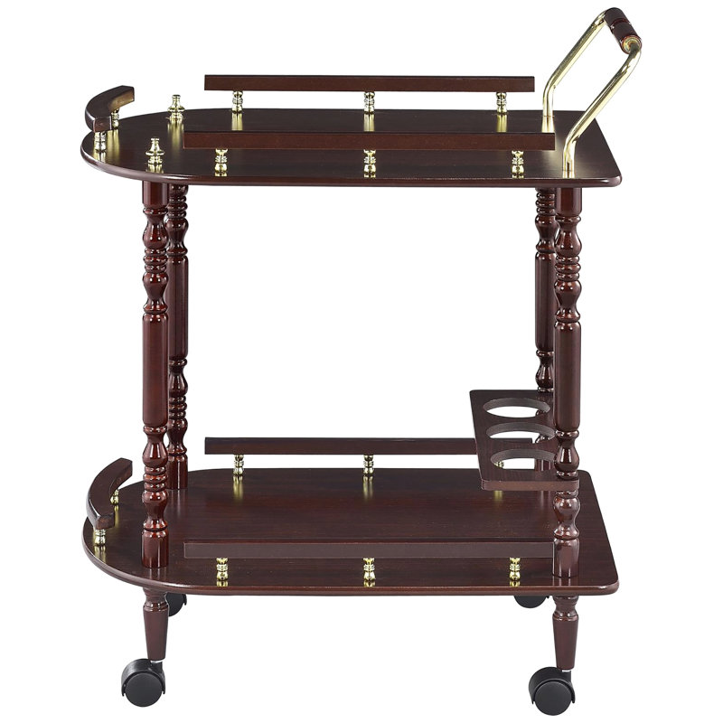 Classy Dining Room Serving Cart In And Brass With Stylish Design Stately 2-Shelf For A