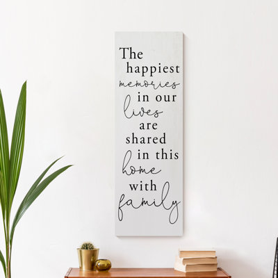 Happiness Memories - Reproduction d'art textuel sur toile sans cadre