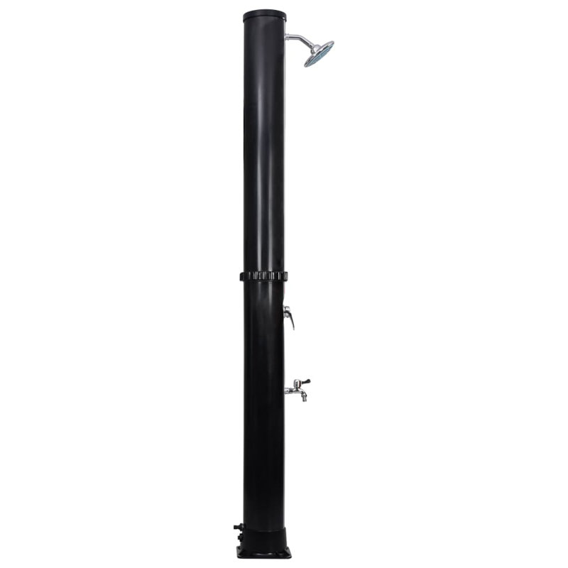 Black and Silver 86.6" PVC Free Standing Outdoor Solar Shower