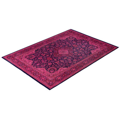Overdyed Hand-Knotted Wool Modern-Contemporary Pink Area Rug 6' 0" x 9' 3"