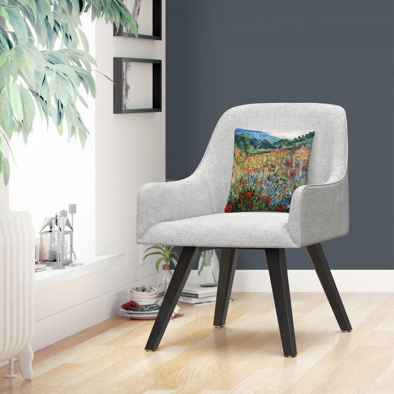 Field of Wild Flowers 16" Square Multicolor Polyester Throw Pillow