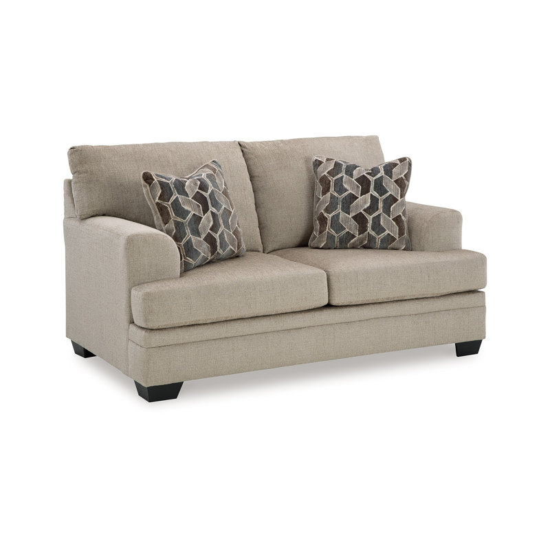 Causeuse Ead, 4 coussins décoratifs, polyester muscade 67 po, Taupe