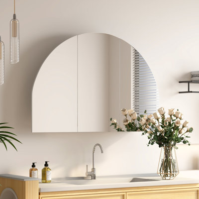 Mirrored Medicine Cabinet, Large Wide Wall Mounted Storage Cabinet With 3 Mirror Doors, 47 X 5.1 X 31.5 Inch, Bathroom Mirror Medicine Cabinet