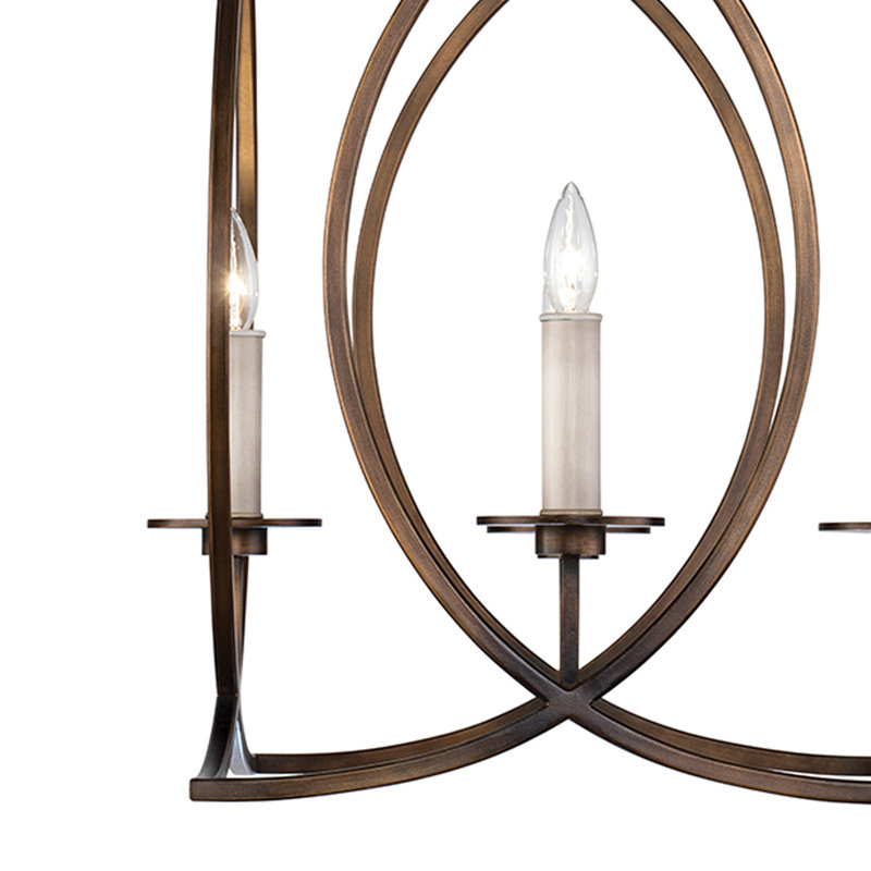 Lustre carré 19,5 po Cienfuegos, Bronze antique