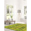 Tapis unique en laine noué à la main nouvel âge vert clair 6 pi 3 po x 9 pi 9 po