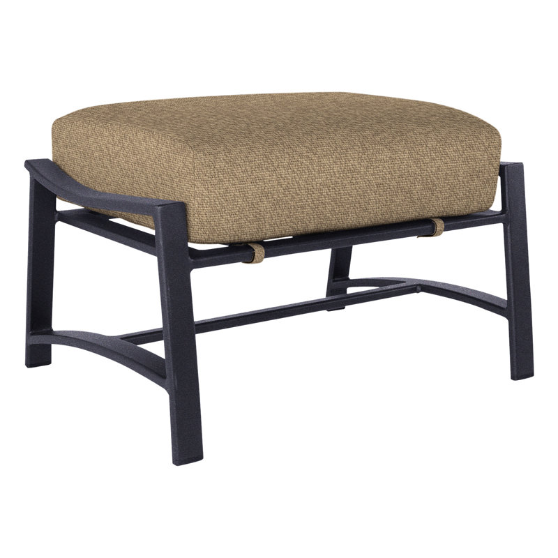 Avana Outdoor Ottoman, Graphite, Alcazar Redwood