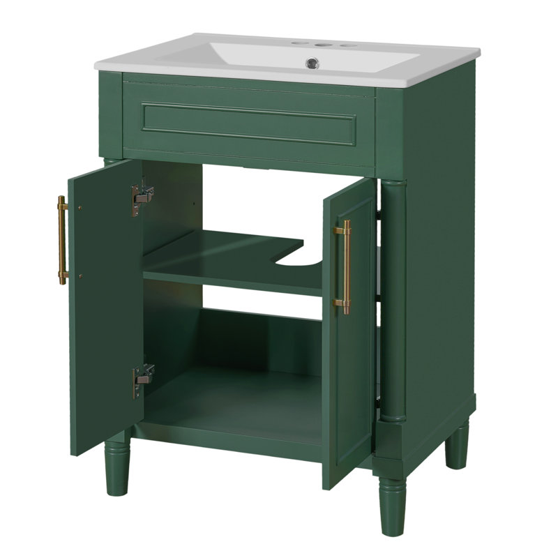 Space-saving Bathroom Vanity Solid Wood Modern Small Restroom