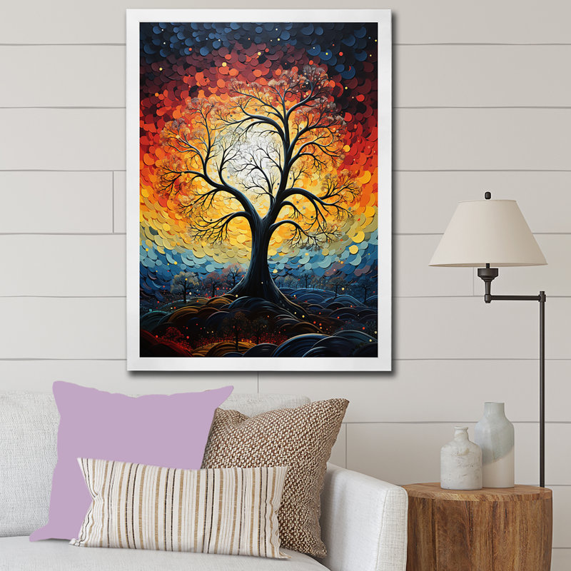 «Spiritual Embrace Baobab Tree II», impressions sur toile de baobab, H 40 po x l 30 po, Cadre simple blanc