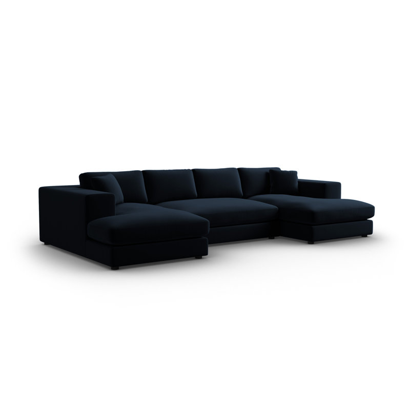 Micadoni Home Upholstered Large Corner Sofa, Royal Blue