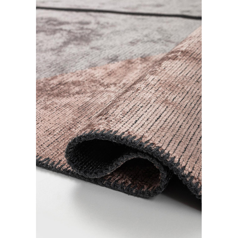 Davany Abstract Hand Loom Indoor / Outdoor Area Rug, Rectangle 5'3" x 7'7"