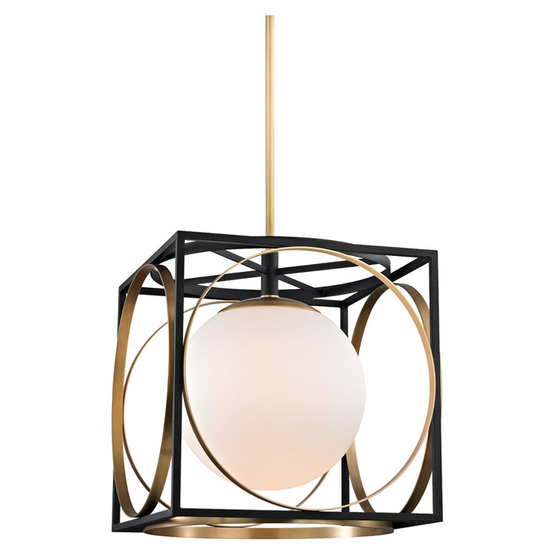 Wadsworth 1 - Light Pendant, Aged Brass, 18.5" H X 17.75" W X 17.75" D