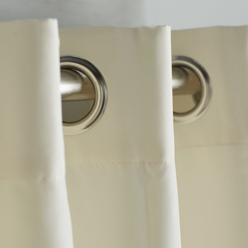 Curtainworks Jarrek Solid Color Semi-Sheer Grommet Single Curtain Panel, 52" W x 95" L, Ivory