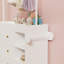 Commode de table moderne, table à langer avec 3 tiroirs très profonds, tablettes de rangement et cintres, table à langer multifonctionnelle avec séchoir pour chambre de bébé