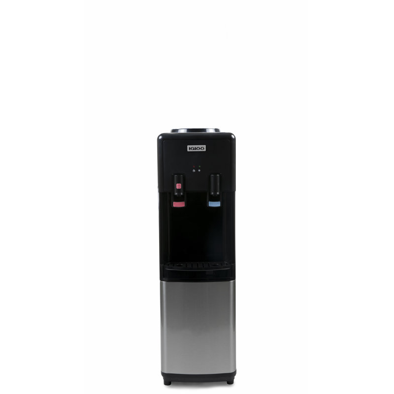 Refroidisseur d'eau électrique autoportant à chargement par le haut avec options de température chaude et froide en noir