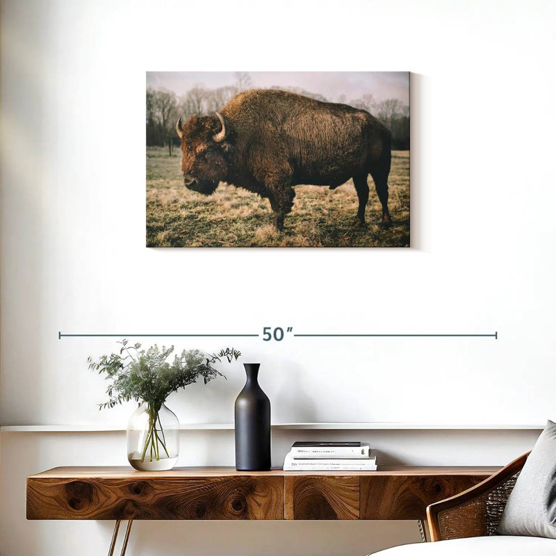 Solitary Bison IV, 20" H x 30" W