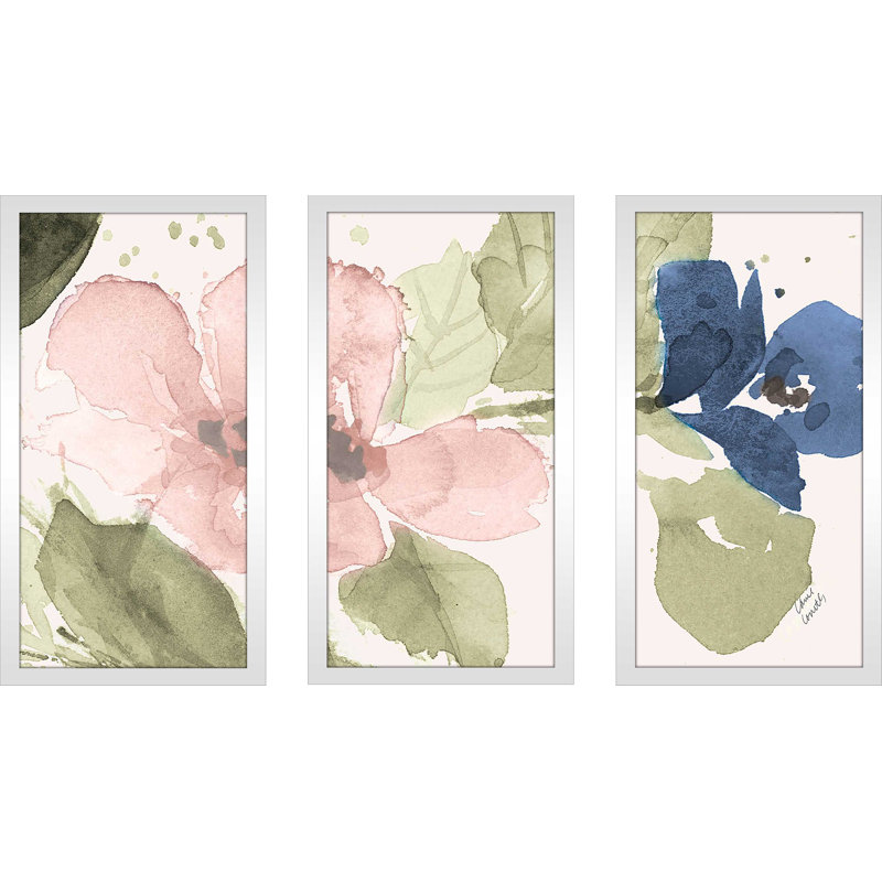 « aquarelle fleuris ii », reproduction de peinture à l’aquarelle à l’impression multi-parties, L 40,5 po x H 25,5 po x P 1 po
