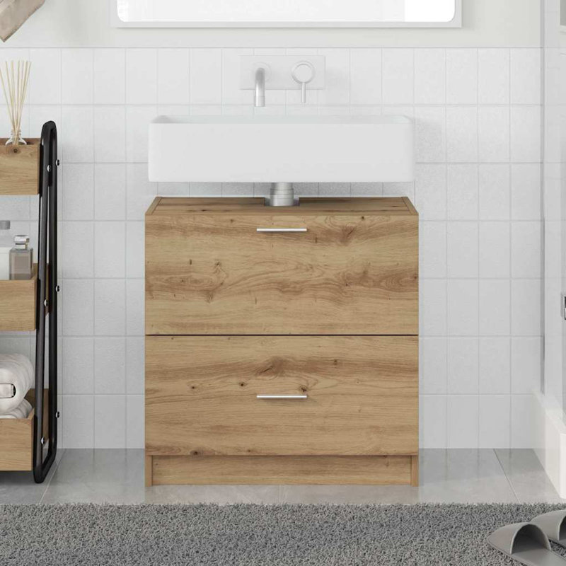 59Cm Single Bathroom Vanity Base Only, Artisan Oak