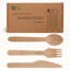 Ensemble d'ustensiles en bois compostables - 300 pièces (100 fourchettes, 100 cuillères, 100 couteaux)