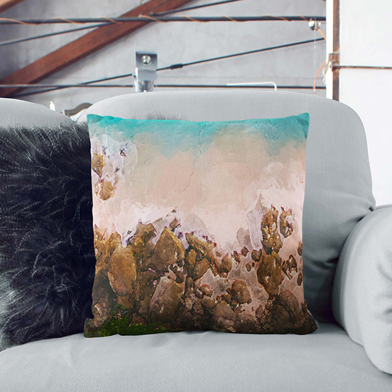 Square Throw Cushion, 55cm H x 55cm W x 20cm D, White