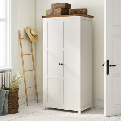 2 Door Solid + Manufactured Wood Wardrobe
